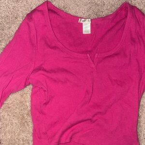 Women’s Pink Scoop Neck Top Size Large Casual Basic Soft